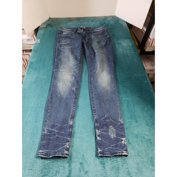 Express Jeans Size 8 Womens Blue Stretch Pants Mid Rise Ladies Rerock Legging - Picture 1 of 13